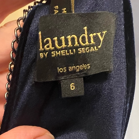 Laundry by Shelli Segal velvet blue mini dress Size 6 - Picture 5 of 5